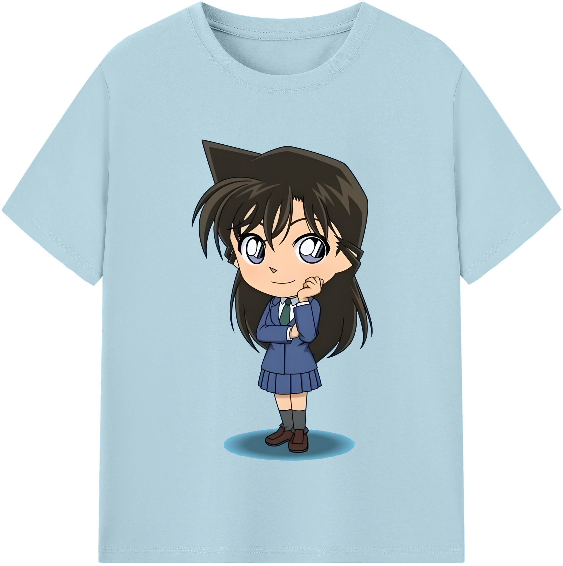 （画像用） 名探偵コナン 毛利 蘭 もうり らん、モーリ ラン Detective Conan Rachel Moore 綿100％半袖Tシャツ（フロントプリント）